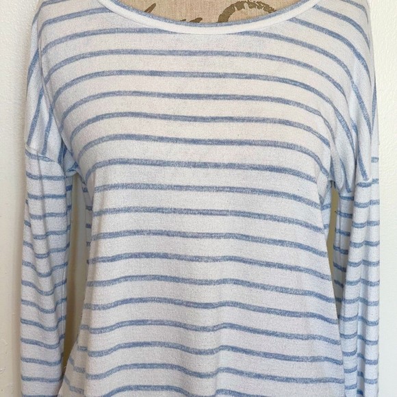 Banana Republic Womens Sweater Knit Striped Round Hemmed Coastal Size Small - Picture 6 of 12